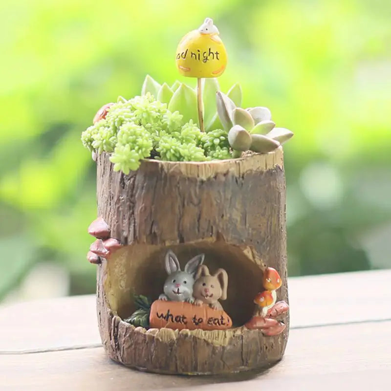 Cute Animal Resin Flower Pot Retro