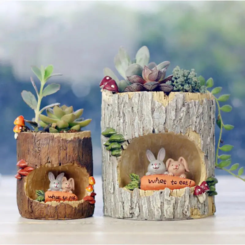 Cute Animal Resin Flower Pot Retro