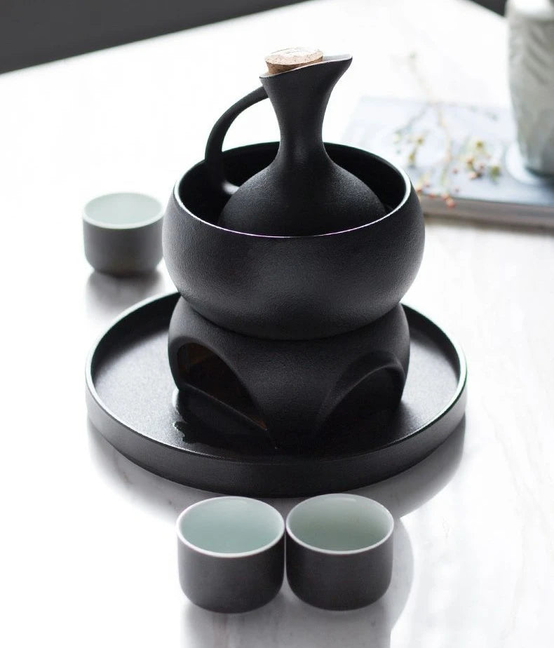 Ceramic Cup Warmer and Cups Set