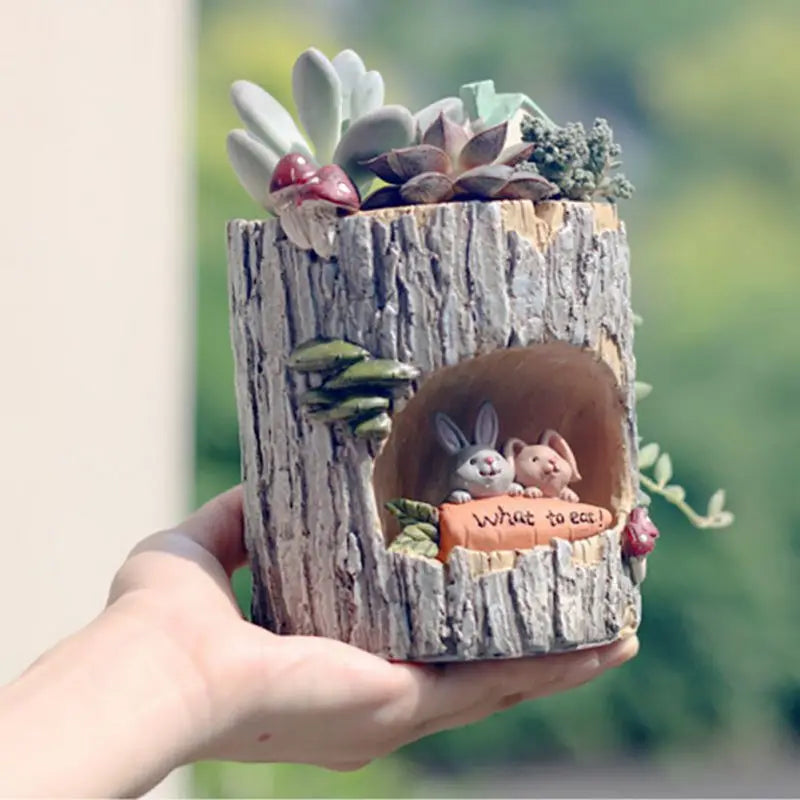 Cute Animal Resin Flower Pot Retro