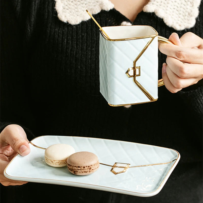 New Design Coffee Cup and Saucer Set (Hand Bag)