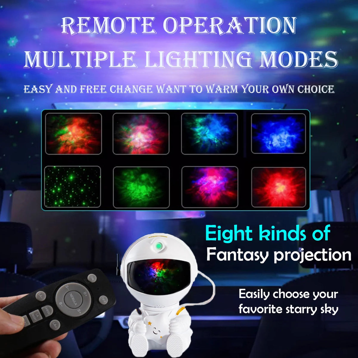 Galaxy Star Astronaut Projector LED Night Light