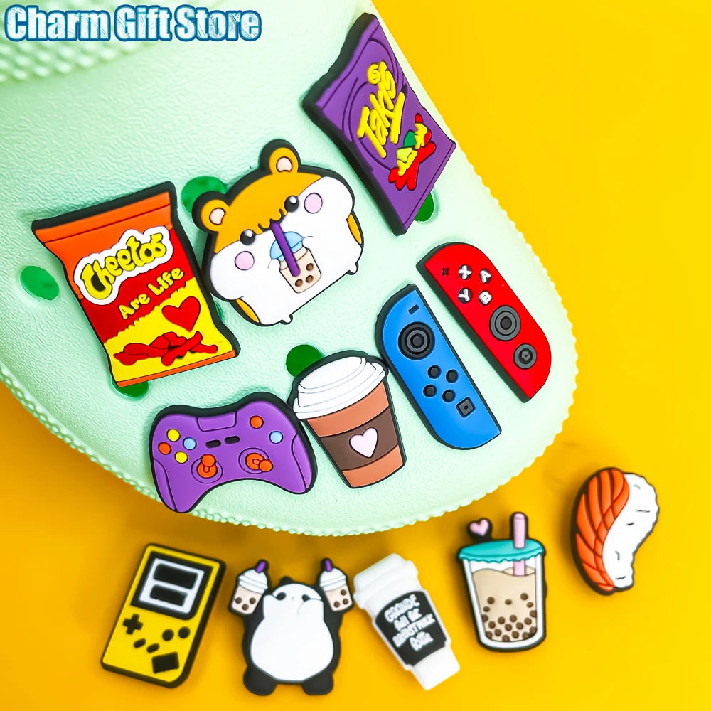 Gamepad and Snacks Shoe Charms -  Shoe Decorations 1pc