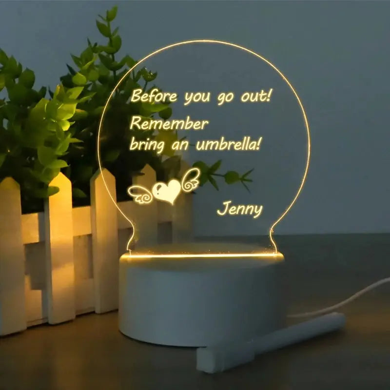 Creative LED Writing Board Notepad, 3D Visual Desk Lamp