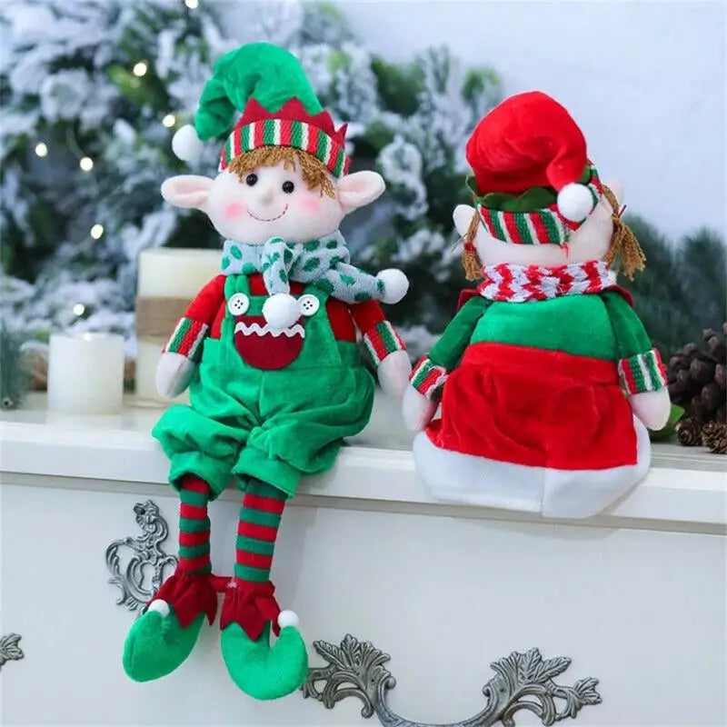 Big Christmas Plush Leg Elf Doll Boy  Elf Toy Doll