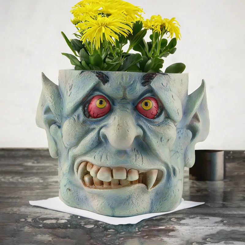 Human ghost face  balcony planter for Halloween/any other occasion