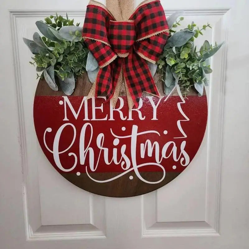 Merry Christmas Wooden Sign Door Hanging Ornament