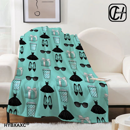Couverture T-Tiffany Couverture en flanelle Art esthétique Couverture en flanelle bleue