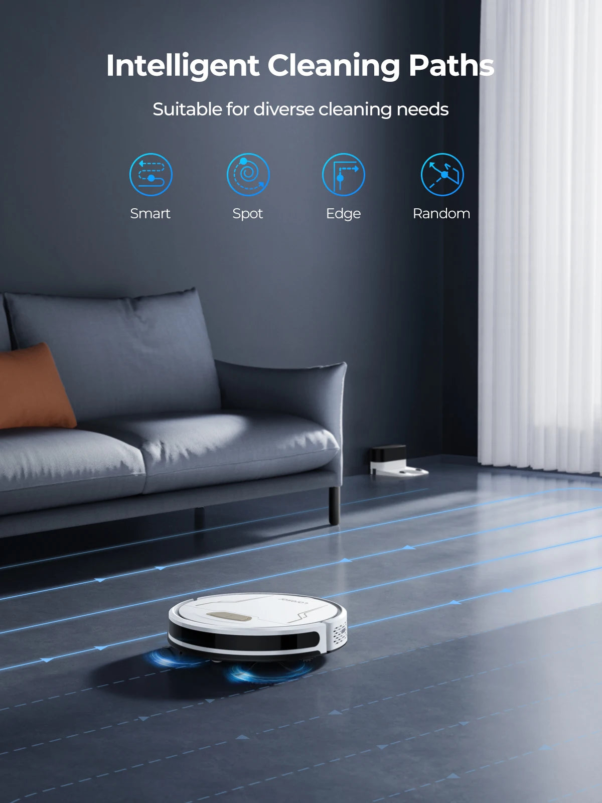 Aspirateur robot et serpillère Laresar 3s, 5000Pa, contrôle par application sans fil, cartographie intelligente planifiée, nettoyage des sols de la maison, des tapis et des poils d'animaux