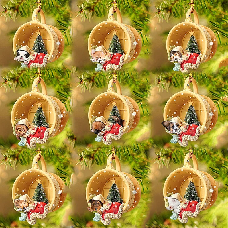 Dog Ornament Christmas Tree Hanging Pendants