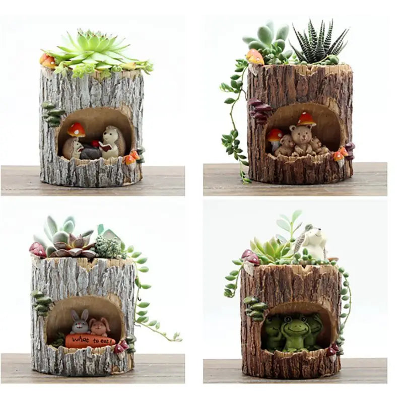 Cute Animal Resin Flower Pot Retro