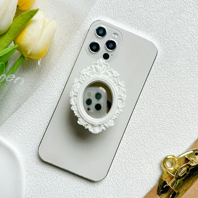 New Lace Mirror Acrylic Universal Phone Holder Griptok For iPhone Samsung Grip Tok Folding Finger Stand Socket