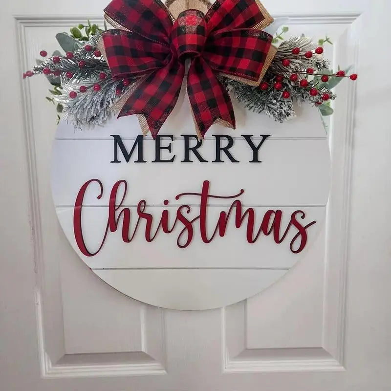 Merry Christmas Wooden Sign Door Hanging Ornament