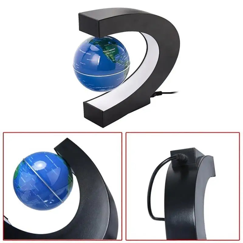 Globe flottant magnétique à lévitation LED Carte du monde Lampe électronique anti-gravité