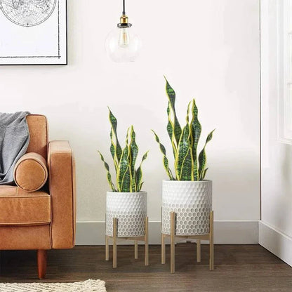 Mid Century Planters for Indoor Plants, a Beautiful Set of 2