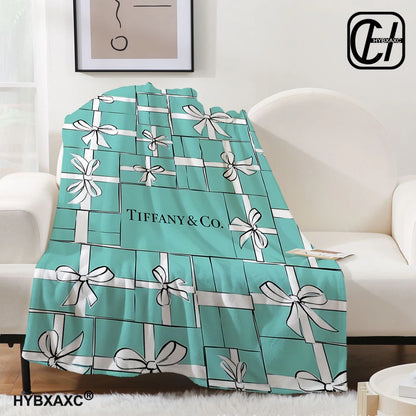 Couverture T-Tiffany Couverture en flanelle Art esthétique Couverture en flanelle bleue