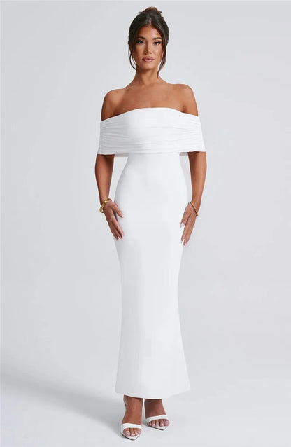 Robe longue sexy sans bretelles et dos nu, élégante