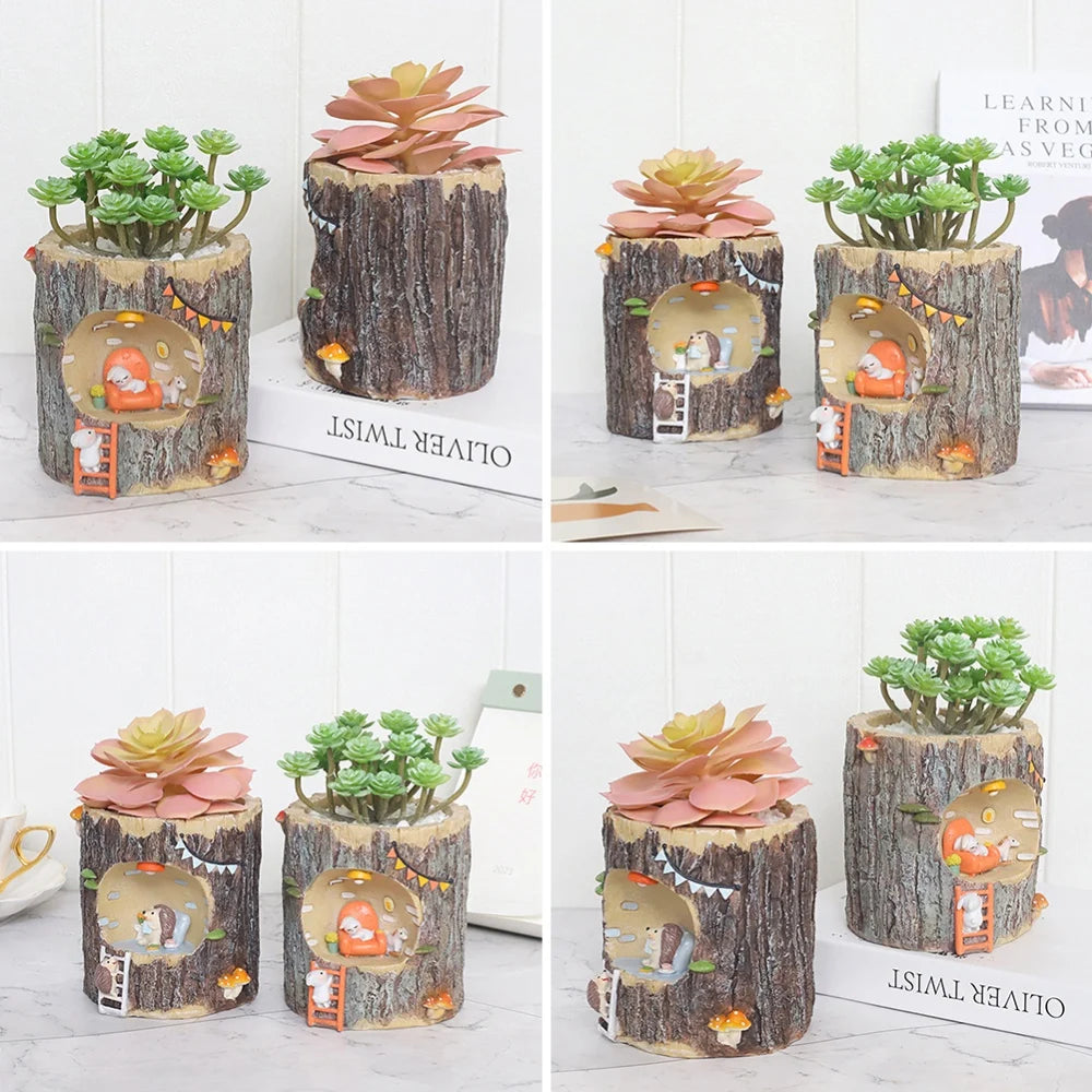 Cute Animal Resin Flower Pot Retro