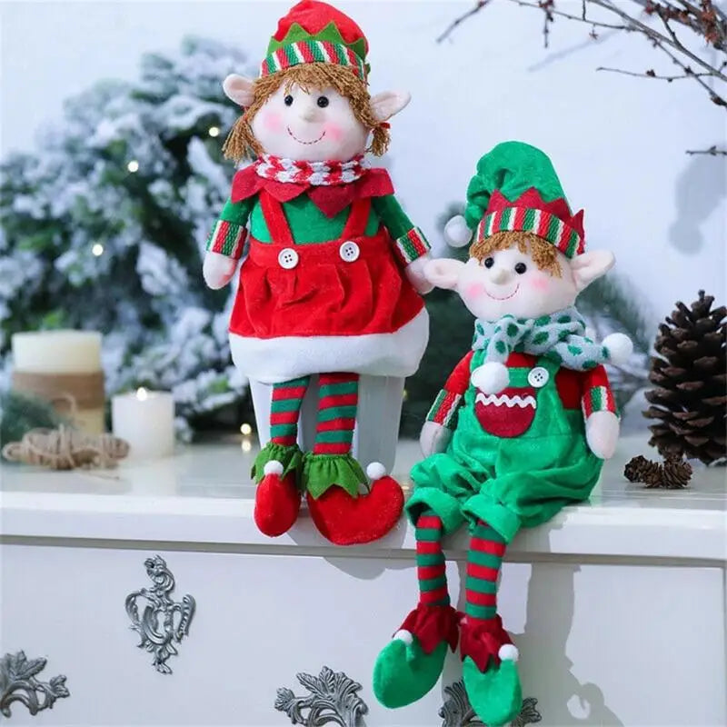 Big Christmas Plush Leg Elf Doll Boy  Elf Toy Doll