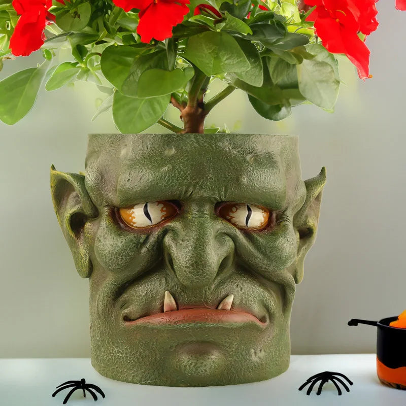 Human ghost face  balcony planter for Halloween/any other occasion