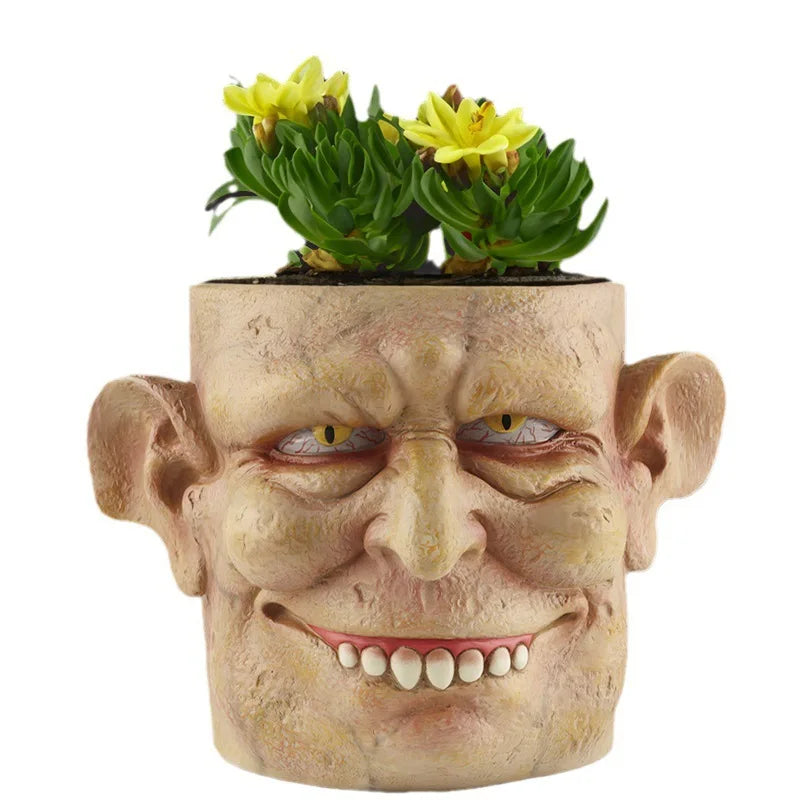 Human ghost face  balcony planter for Halloween/any other occasion