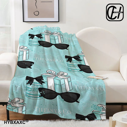 Couverture T-Tiffany Couverture en flanelle Art esthétique Couverture en flanelle bleue