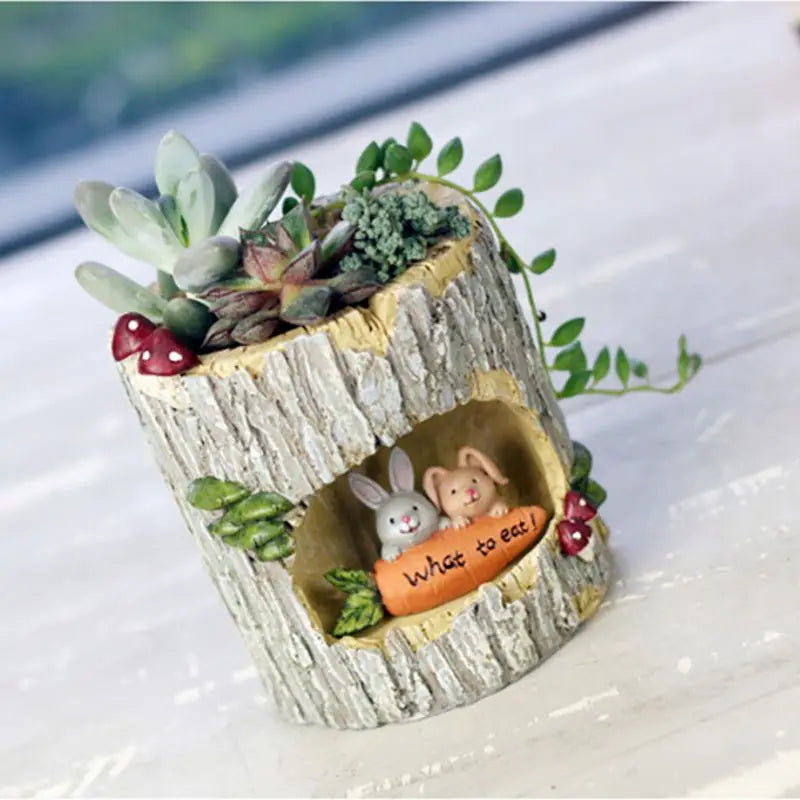 Cute Animal Resin Flower Pot Retro