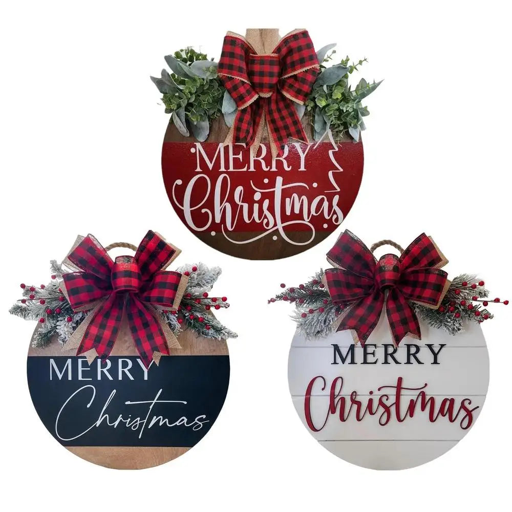 Merry Christmas Wooden Sign Door Hanging Ornament