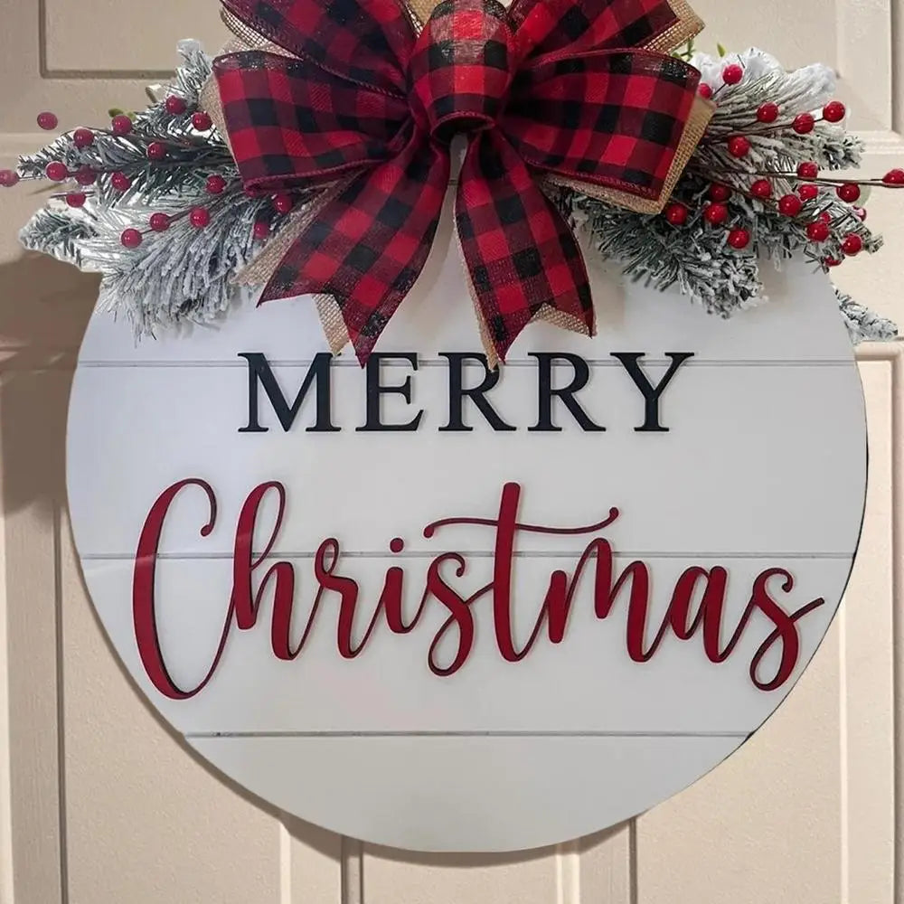 Merry Christmas Wooden Sign Door Hanging Ornament