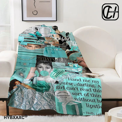 Couverture T-Tiffany Couverture en flanelle Art esthétique Couverture en flanelle bleue