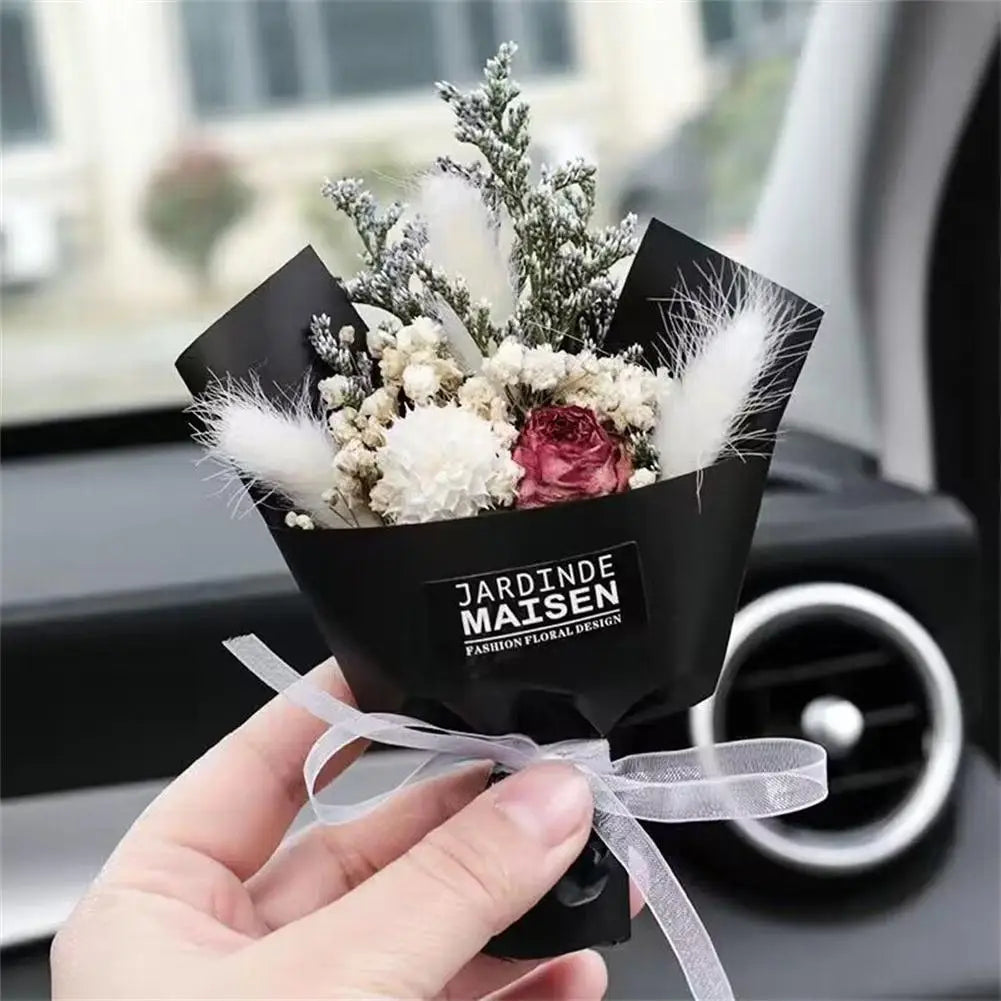 Car Air Outlet Dried Flowers Bouquet Aromatherapy Perfume Dispenser Lasting Fresh