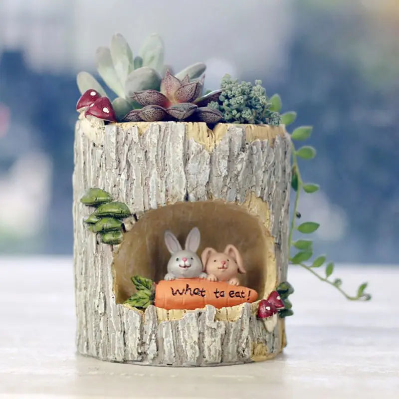 Cute Animal Resin Flower Pot Retro