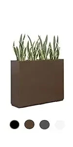 Metallic Heavy Tall Outdoor/Indoor Planter Box 14Lx14Wx30H Inches, ‎35 Pounds