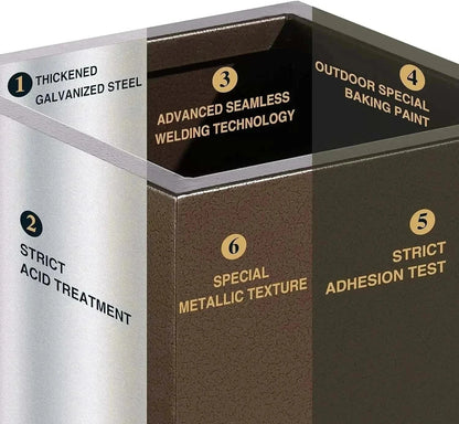 Metallic Heavy Tall Outdoor Indoor Planter Box