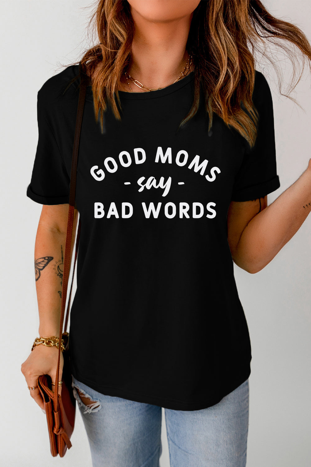 Black Good Moms Say Bad Words Graphic T Shirt