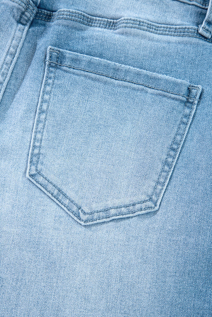 Jean droit taille haute Myosotis à fentes