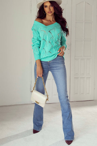 Neck Drop Shoulder Sweater