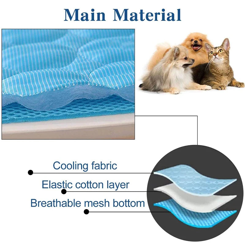 Dog Cooling Mat Extra Large Summer Pet Cold Bed for Small Big Dogs Cat Durable Blanket Sofa Cat Ice Pad Blanket Pet Accessories