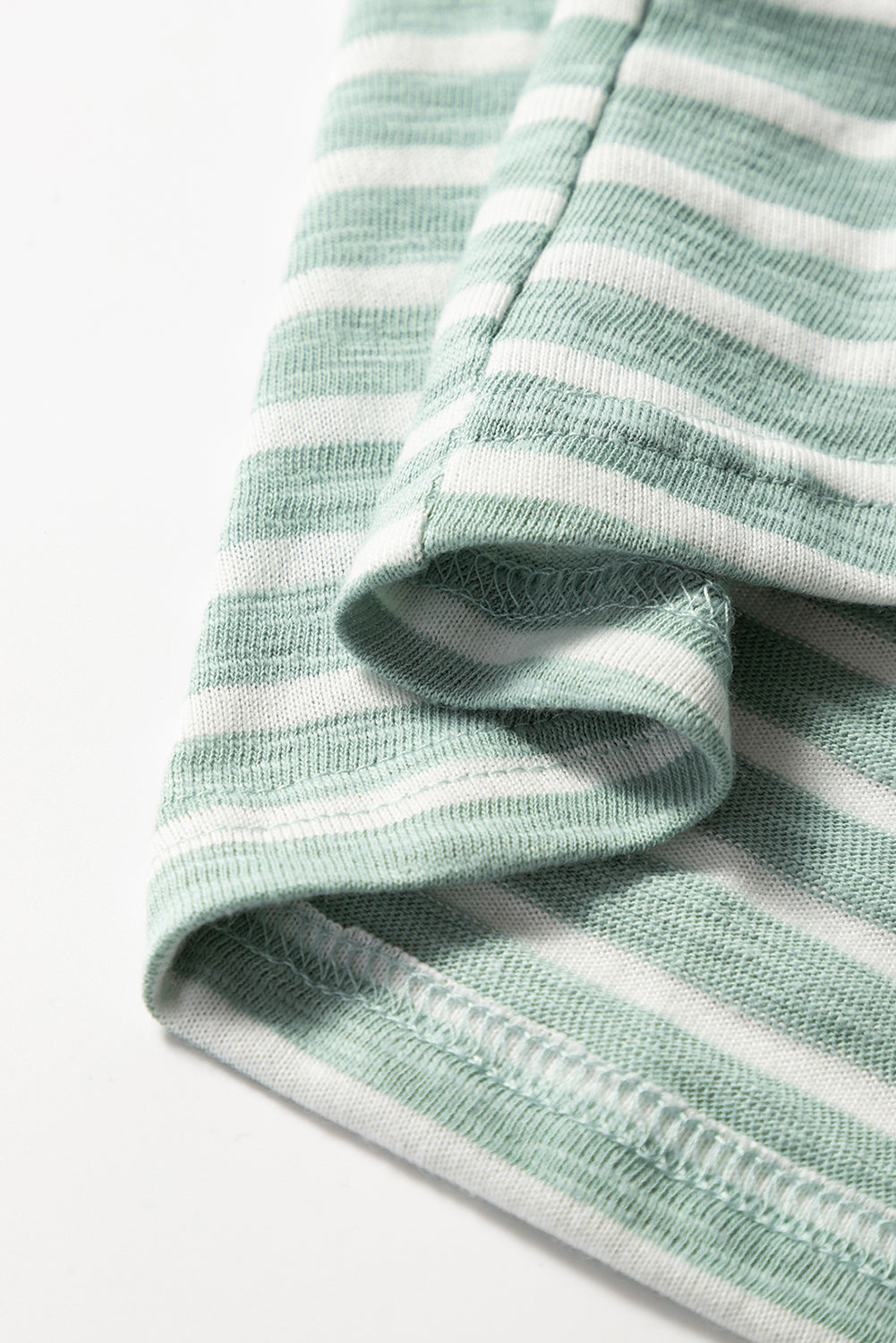 Robe longue froncée à rayures vertes – Taille haute, sans manches et fluide