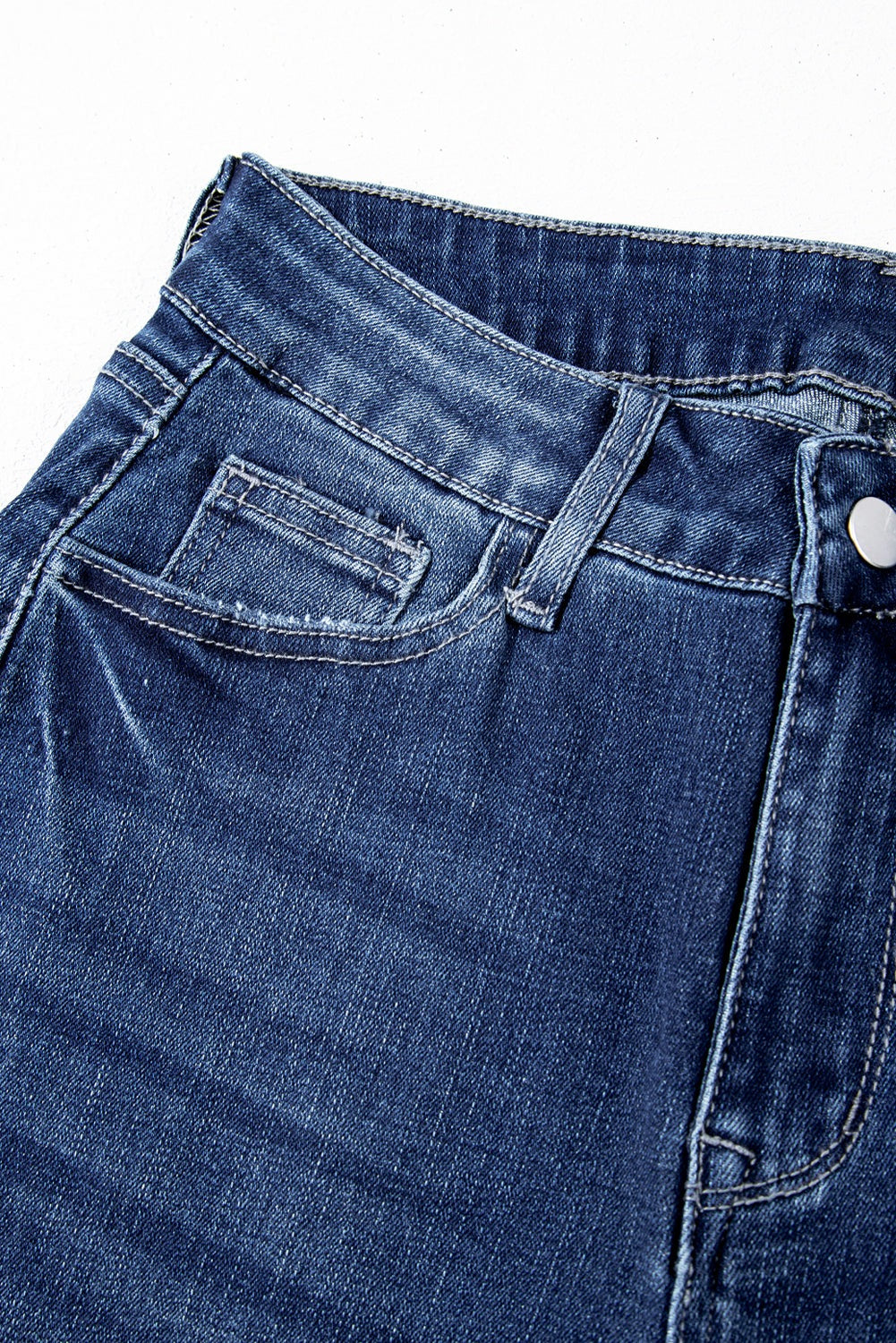 Vintage inspired flared jeans in sail blue mineral wash denim