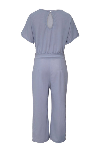 Glam Belted Wide Leg Jumpsuit