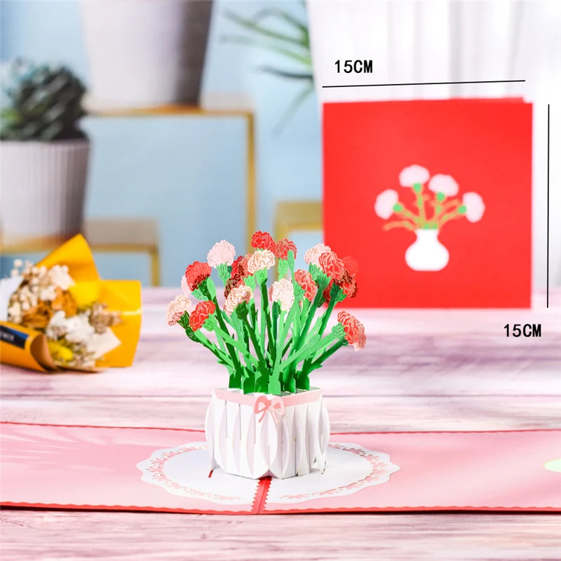 3D Pop up Mothers Day Cards Gifts Floral Bouquet Greeting Cards Flowers for Mom Wife Birthday Sympathy Get Well