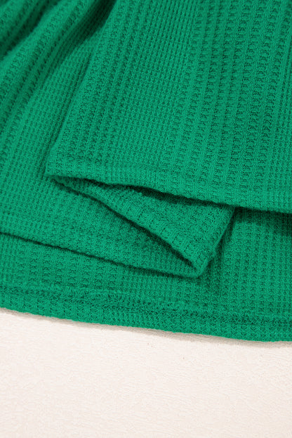 Ensemble débardeur et pantalon côtelés de couleur unie verte