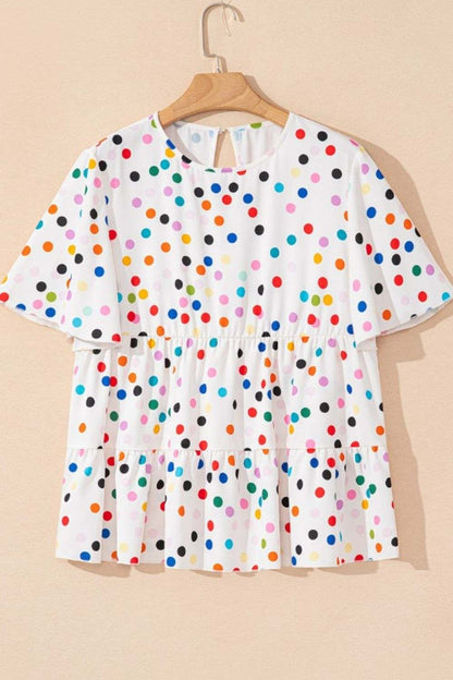 Polka Dot Babydoll Blouse