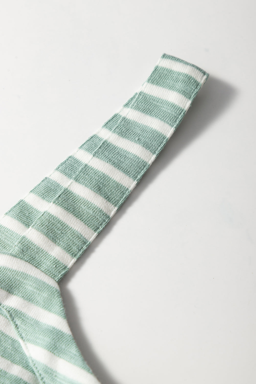 Robe longue froncée à rayures vertes – Taille haute, sans manches et fluide