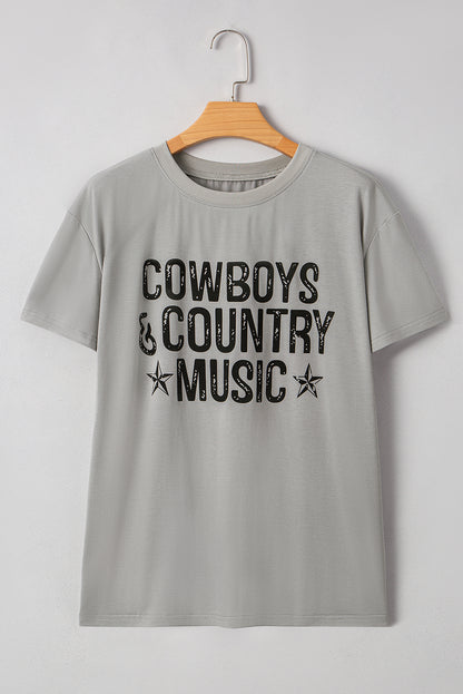 T-shirt ras du cou graphique High Cowboys &amp; Country Music – Ambiance western, style quotidien