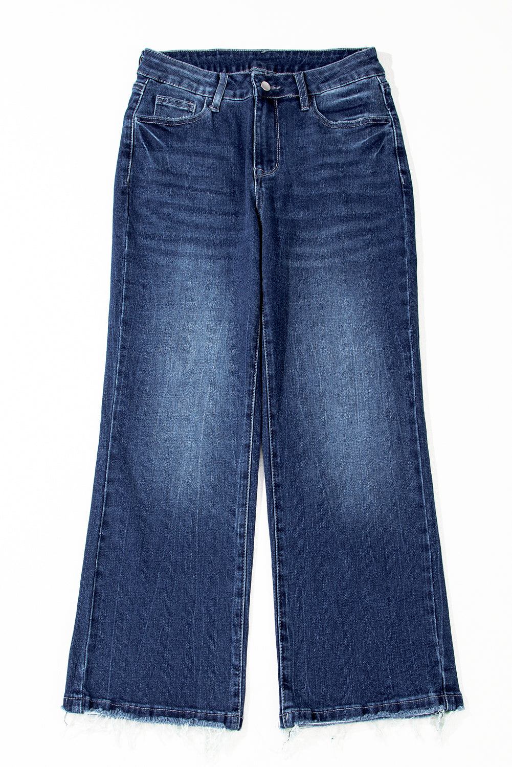 High rise flared jeans with sail blue mineral wash treatment