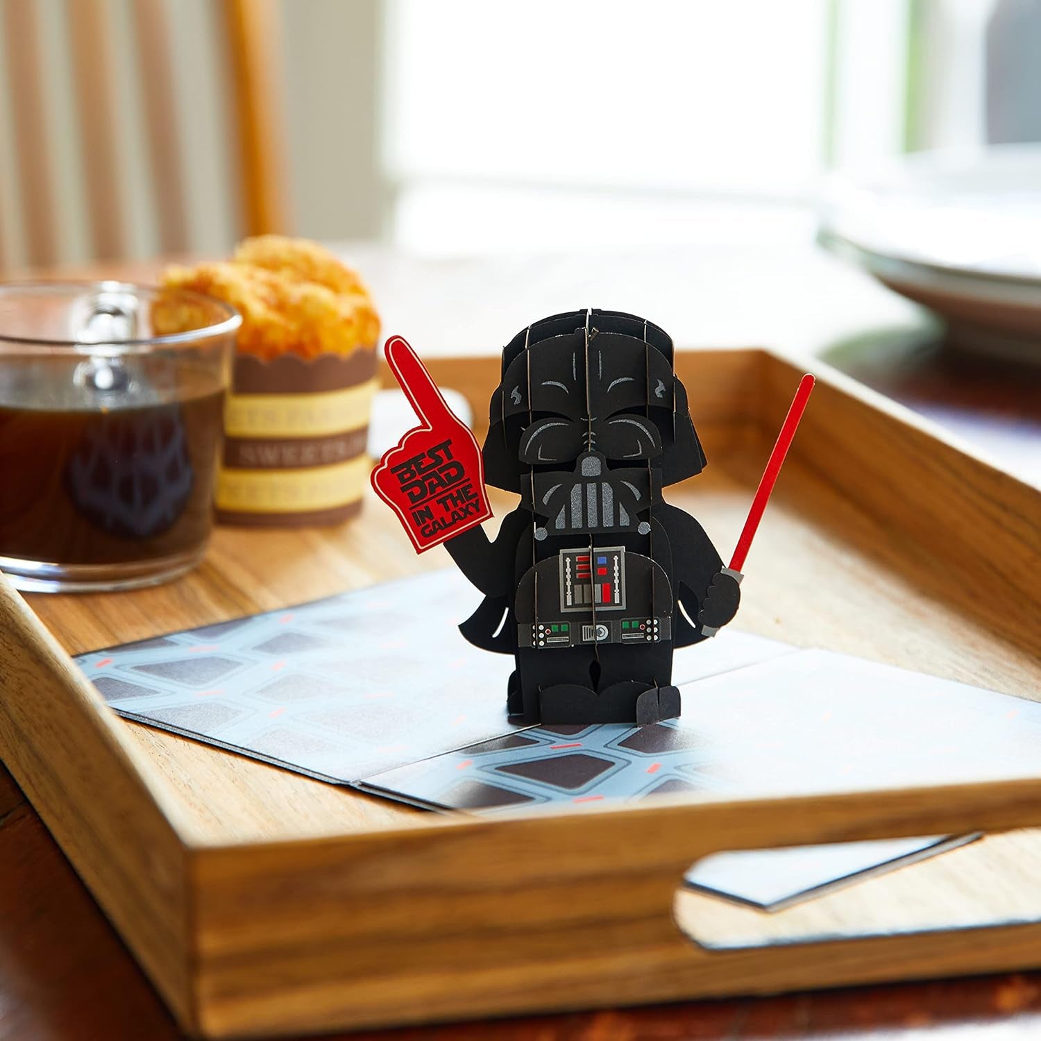 Star Wars™ Darth Vader™: Best Dad in the Galaxy Pop up Card, 5X7-3D Father'S Day Greeting Card, Celebration Cards, Pop-Up Birthday Card for Dad, Star Wars Birthday Card