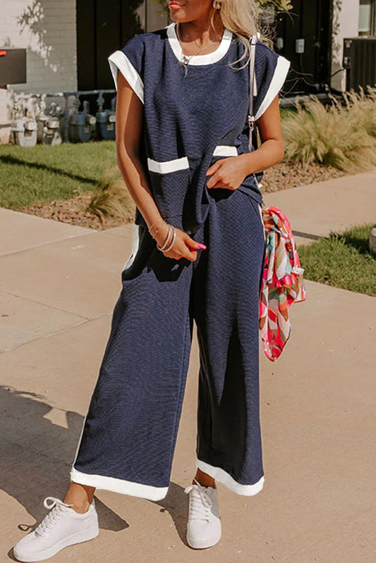 Navy Blue Color Block