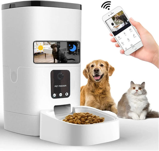 Automatic Pet Feeder for Cats and Dogs,Camera,App Control,Voice Recorder,Timed Feeder